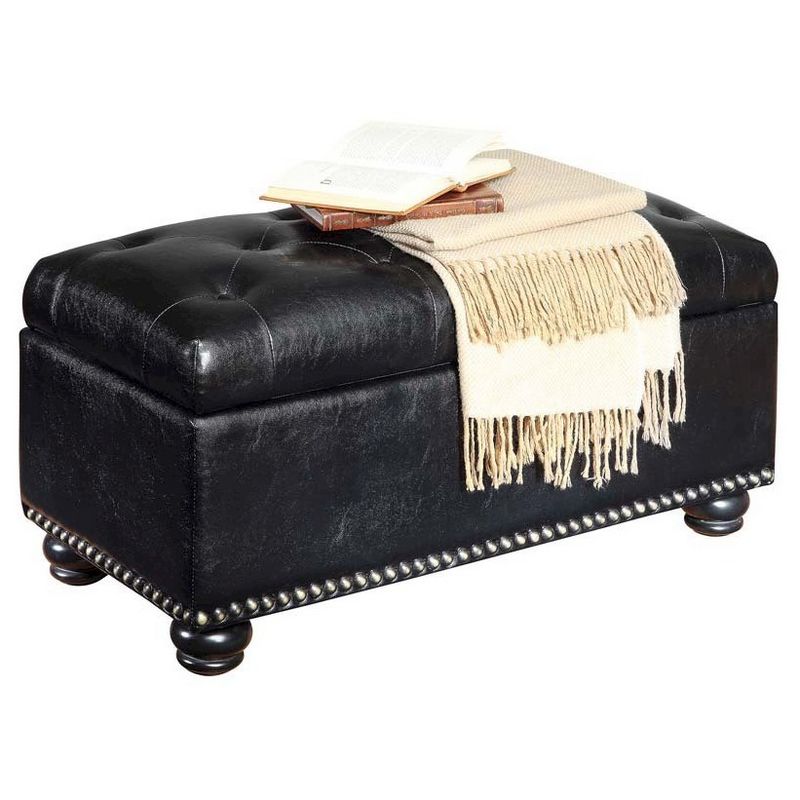 7th Avenue Storage Ottoman Black - Breighton Home
