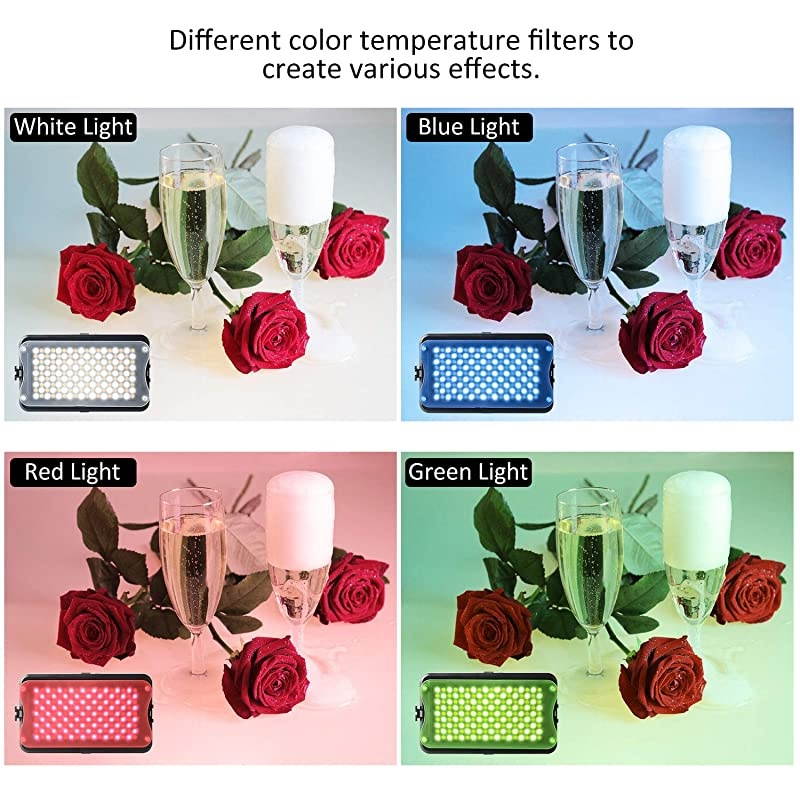 VL-162T CRI95+ LED Video Light, Portable Camera Photo Light Panel Dimmable for DSLR Camera Camcorder with Battery, Charger, High Brightness, 3300K-5600K Bi-Color, White Filter and LCD Display