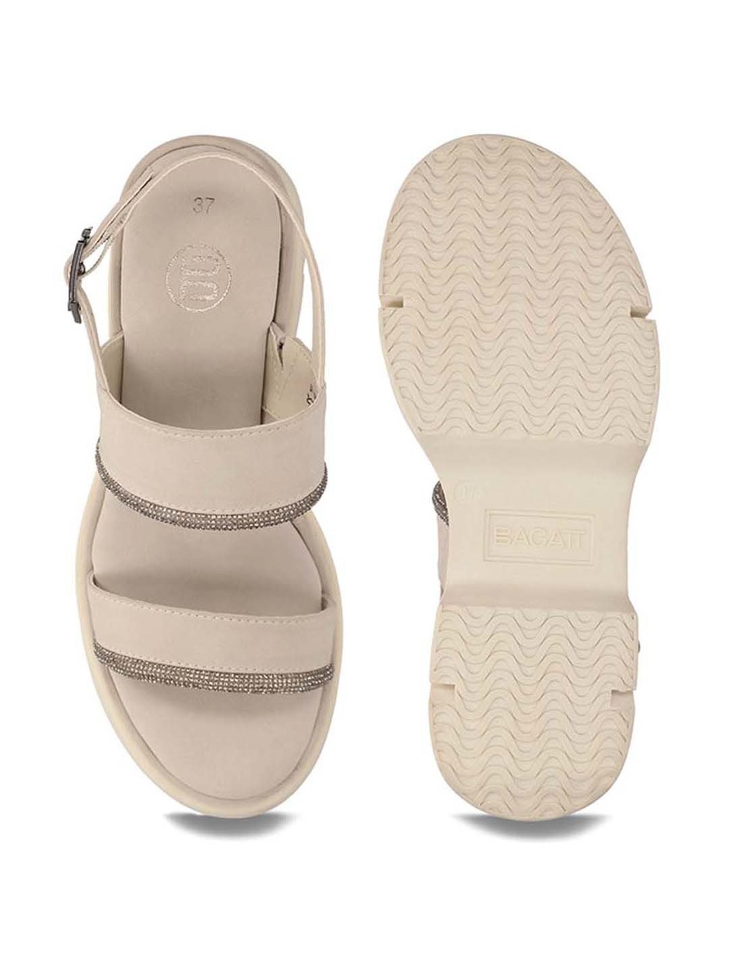 BAGATT Women's Trish Taupe Back Strap Wedges