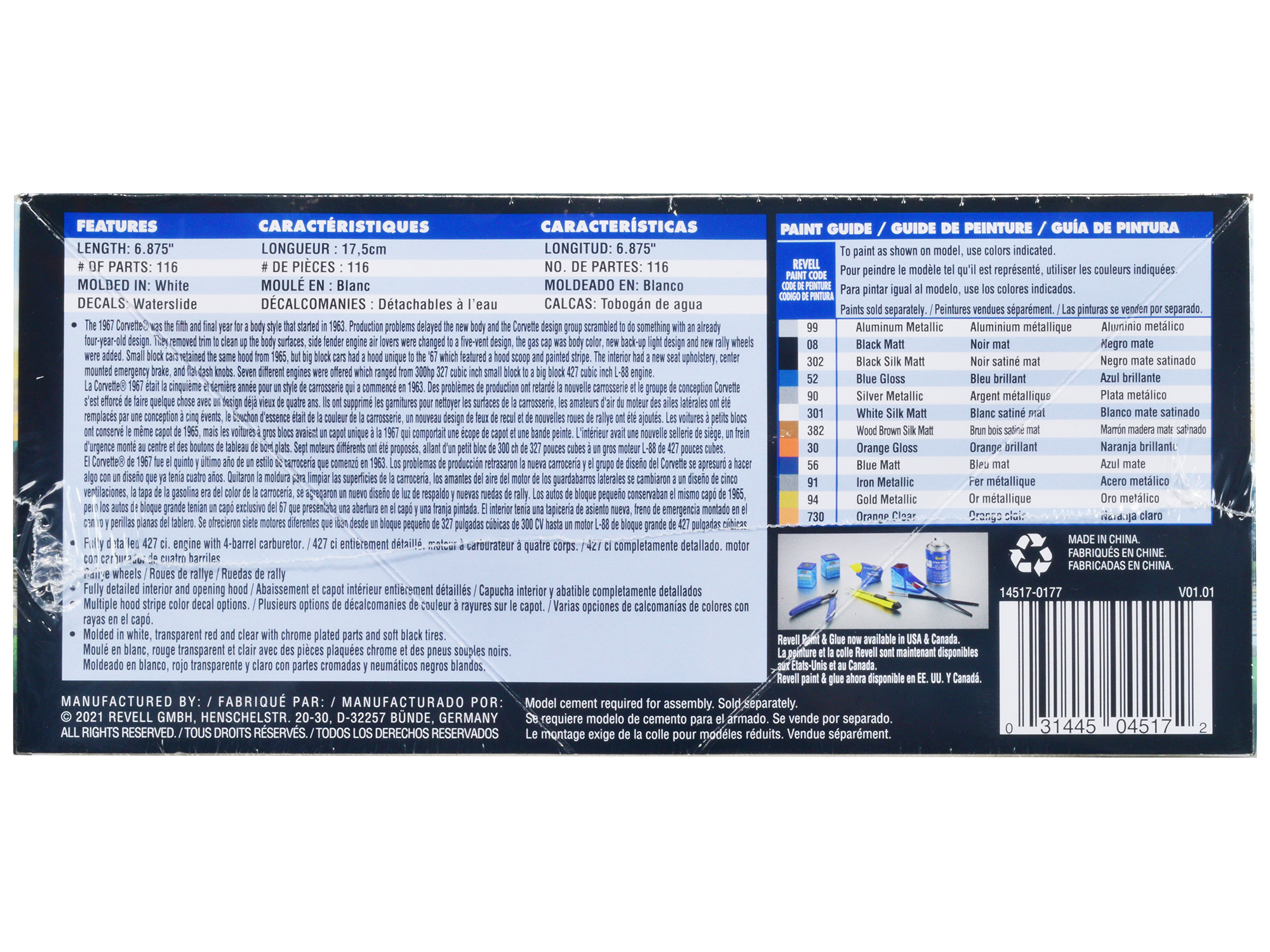 Skill 2 Model Kit 1960 Chevrolet Corvette 7-in-1 Kit 1/25 Scale Model by MPC