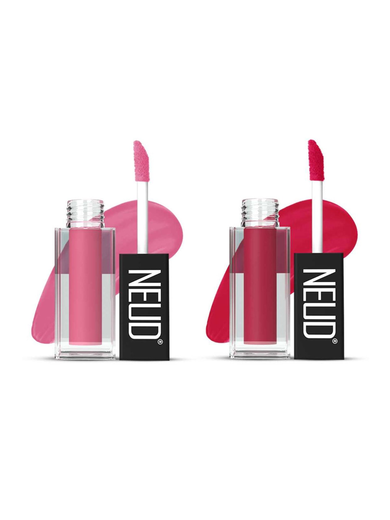 Neud Matte Liquid Lipstick Combo Supple Candy & Hottie Crush with Two Lip Gloss Free