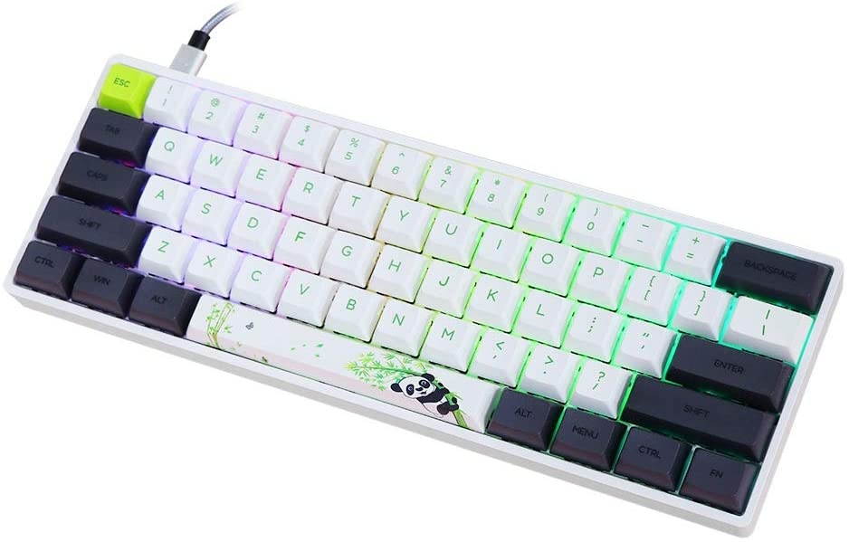 EPOMAKER SKYLOONG SK61 61 Keys 60% Hot Swappable Programmable Mechanical Gaming Wired Keyboard with RGB Backlit, NKRO, Water-Resistant, Type-C Cable for Win/Mac/Gaming (Gateron Optical Black, Panda)