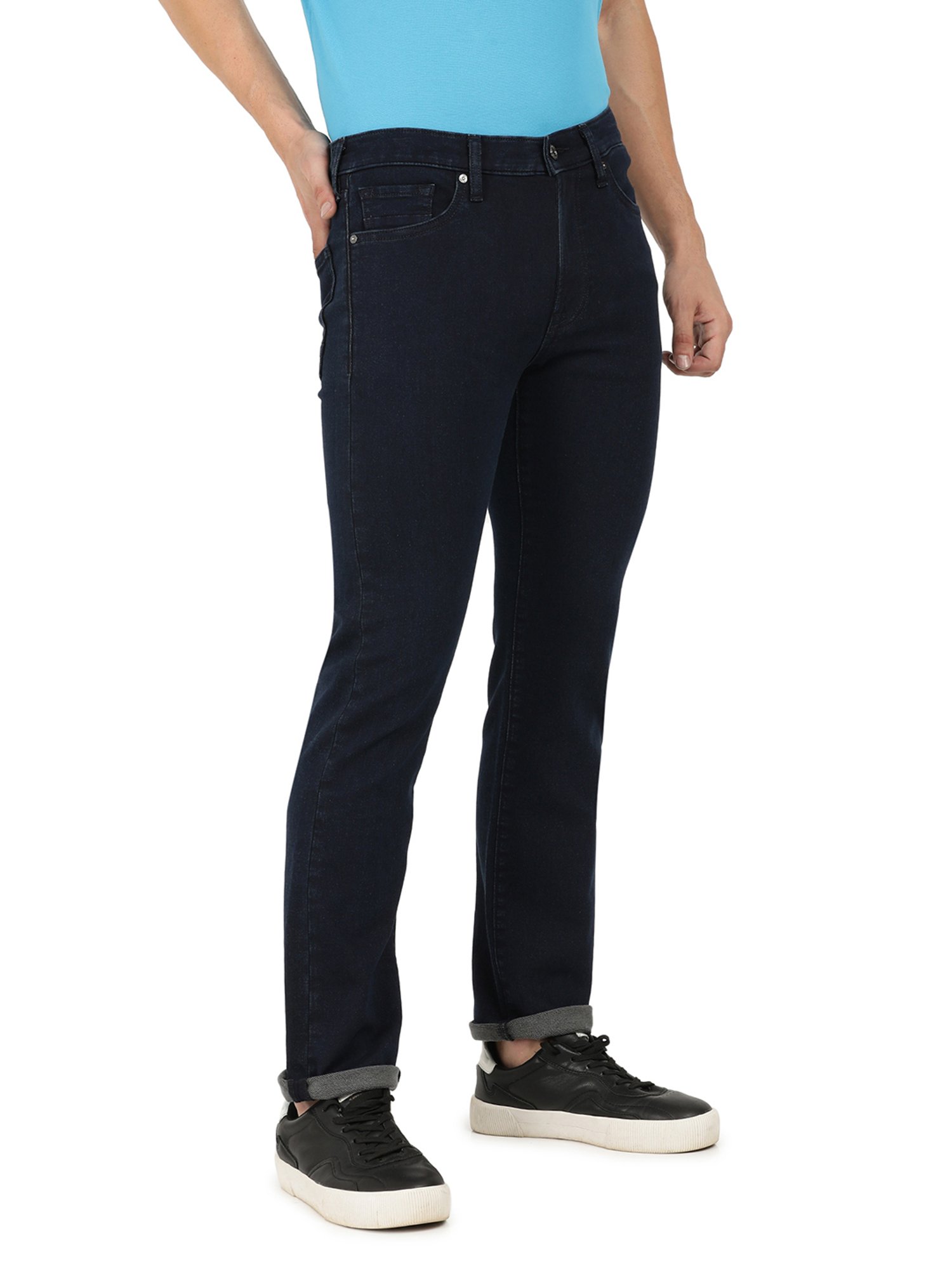 EVERBLUE Blue Regular Fit Midrise Stretchable Jeans