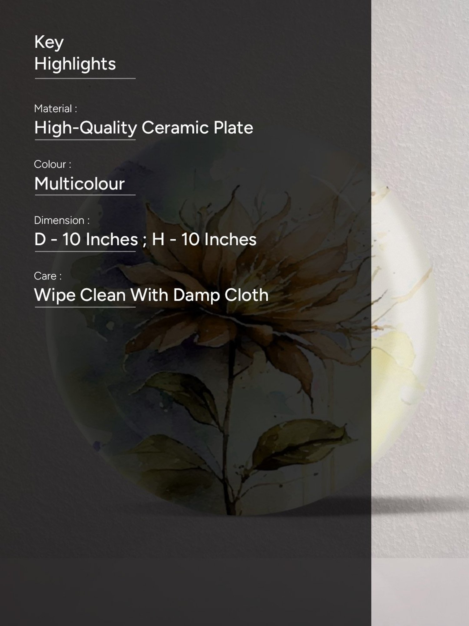 Nestroots English Floral Multicolor Porcelain Wall Plate