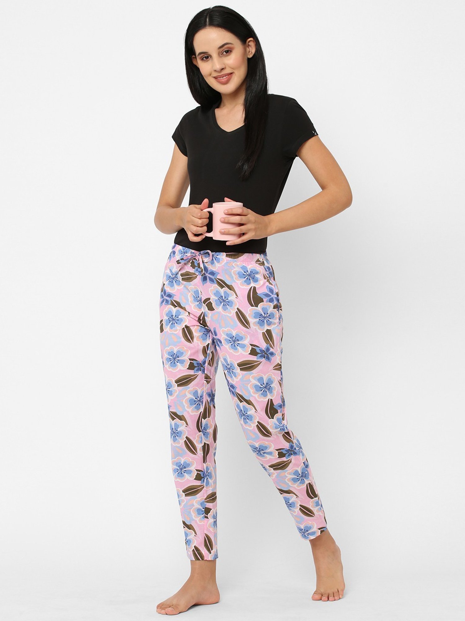 Urban Scottish Pink Floral Print Lounge Pants
