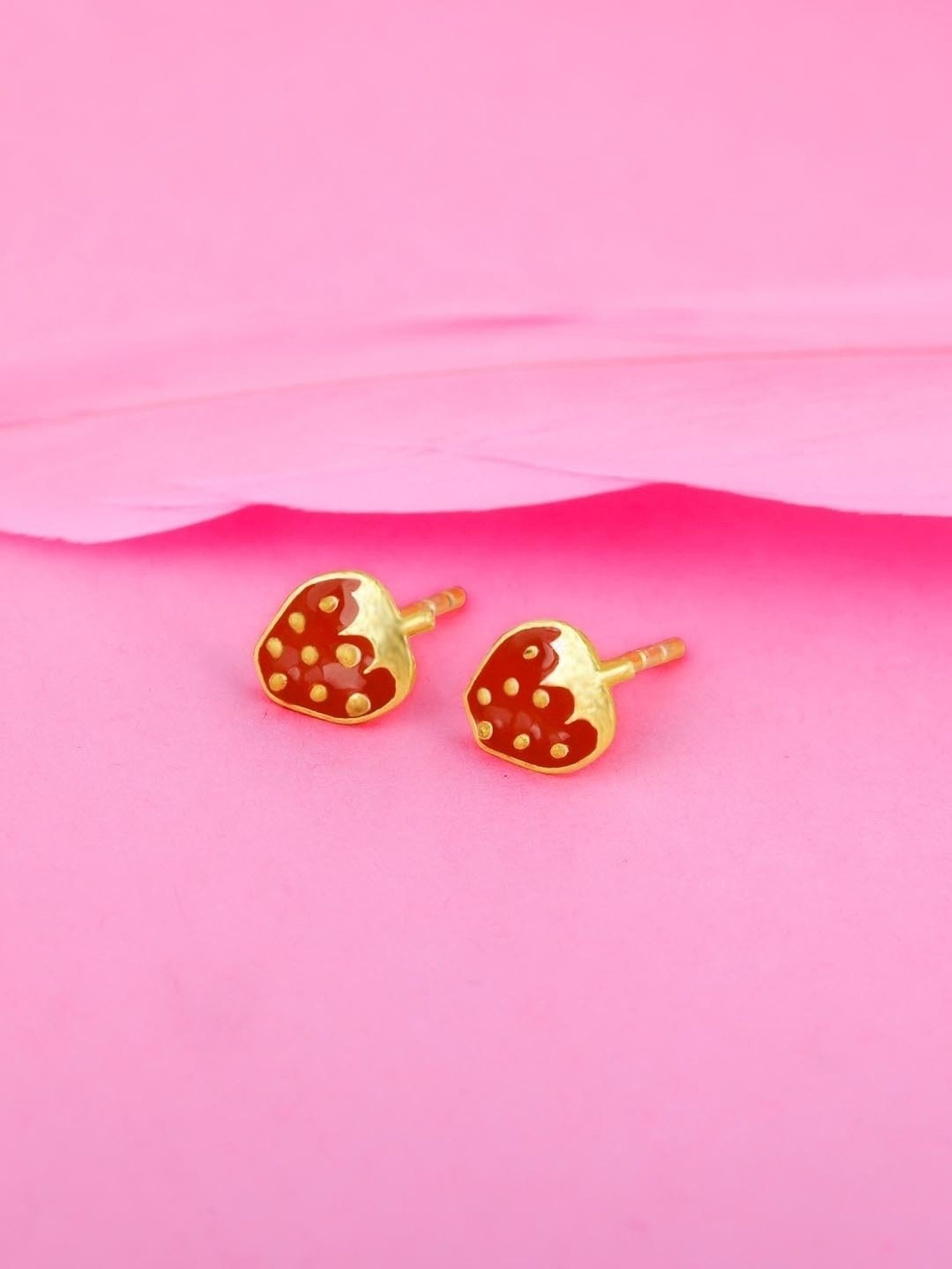 GIVA 92.5 Sterling Silver Cute Strawberry Earrings for Kids