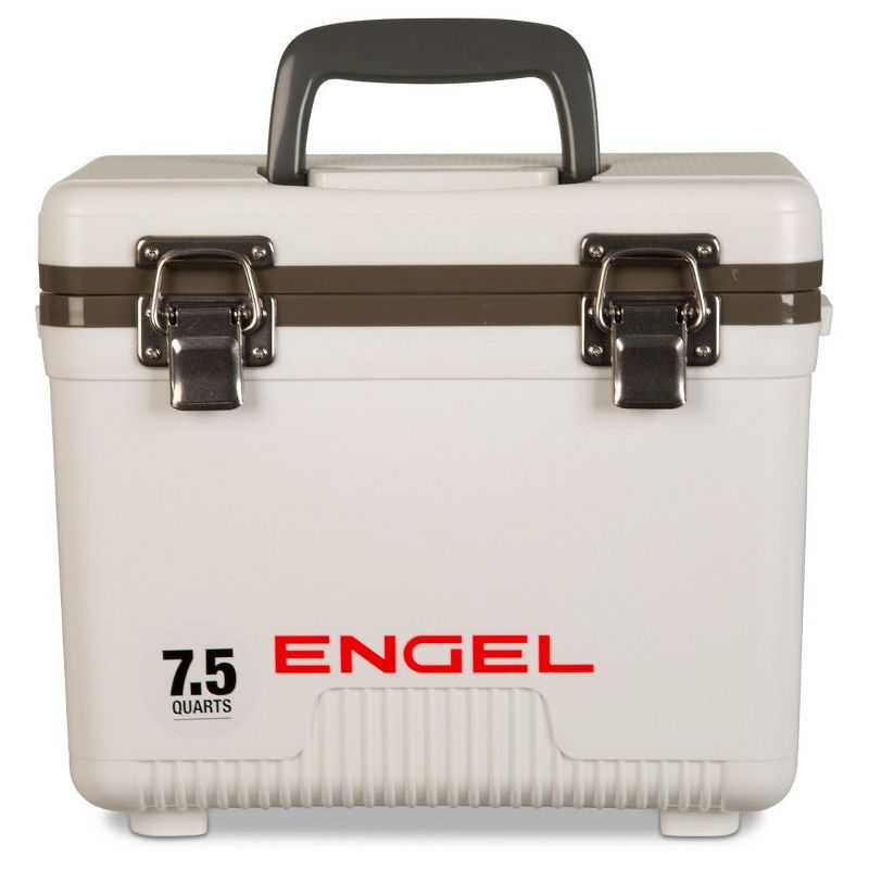 Engel 7.5-Quart 8-Can EVA Gasket Seal Ice and DryBox Cooler with Carry Handles and Shoulder Strap, White