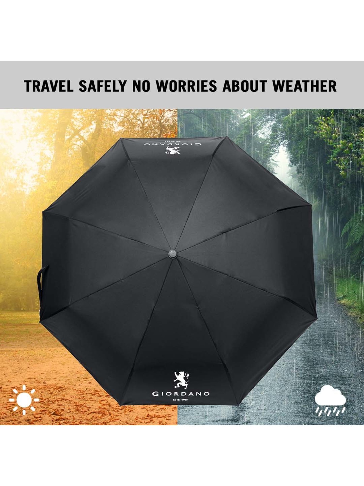 Giordano Black Logo Umbrella