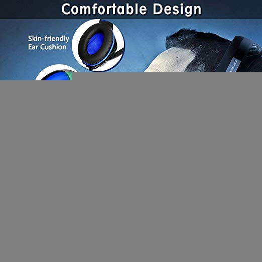 Beexcellent Gaming Headset for PS4 Xbox One, Over-Ear Gaming Headphones with Noise Reduction Mic Volume Control LED Light for PC Laptop Mac Tablet Smart Phone