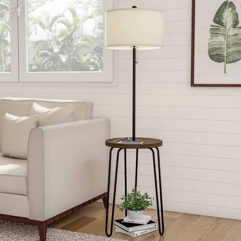 Floor Lamp End Table- Modern Hairpin Legs