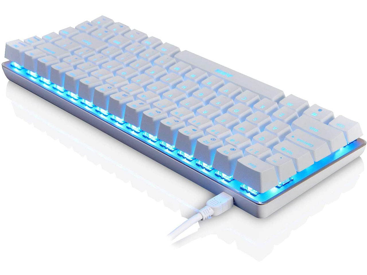 RGB Mechanical Keyboard, 82 Keys Layout, Black Switches, LED Backlit, Aluminum Portable Wired Gaming Keyboard, Pluggable Cable, for Games Work and Daily Use, Black