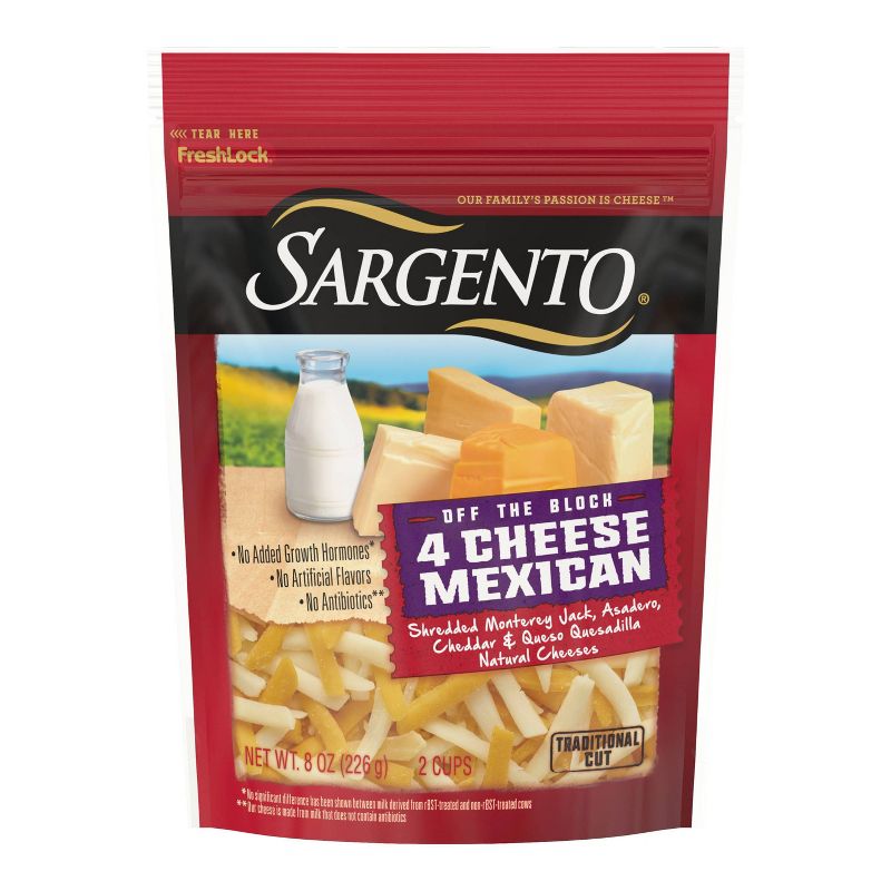 Sargento 4-Cheese Natural Mexican Shredded Cheese - 8oz