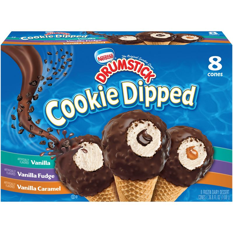 Nestle Drumstick Cookie Dipped Ice Cream Cone - 8pk