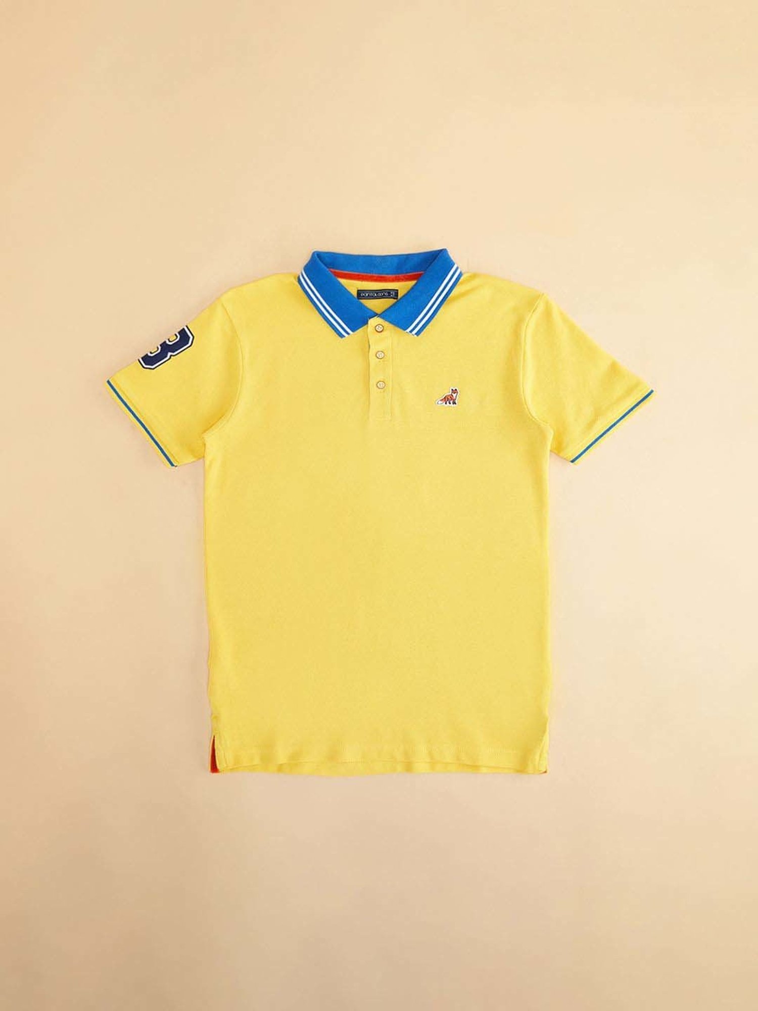 Pantaloons Junior Yellow Cotton Regular Fit Polo T-Shirt