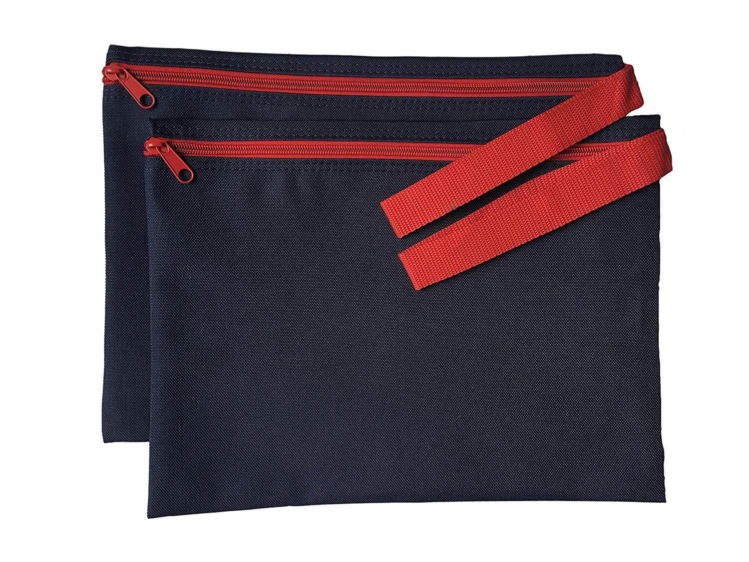 2 Document Bag 12.5" x 9.5", NAVY/RED