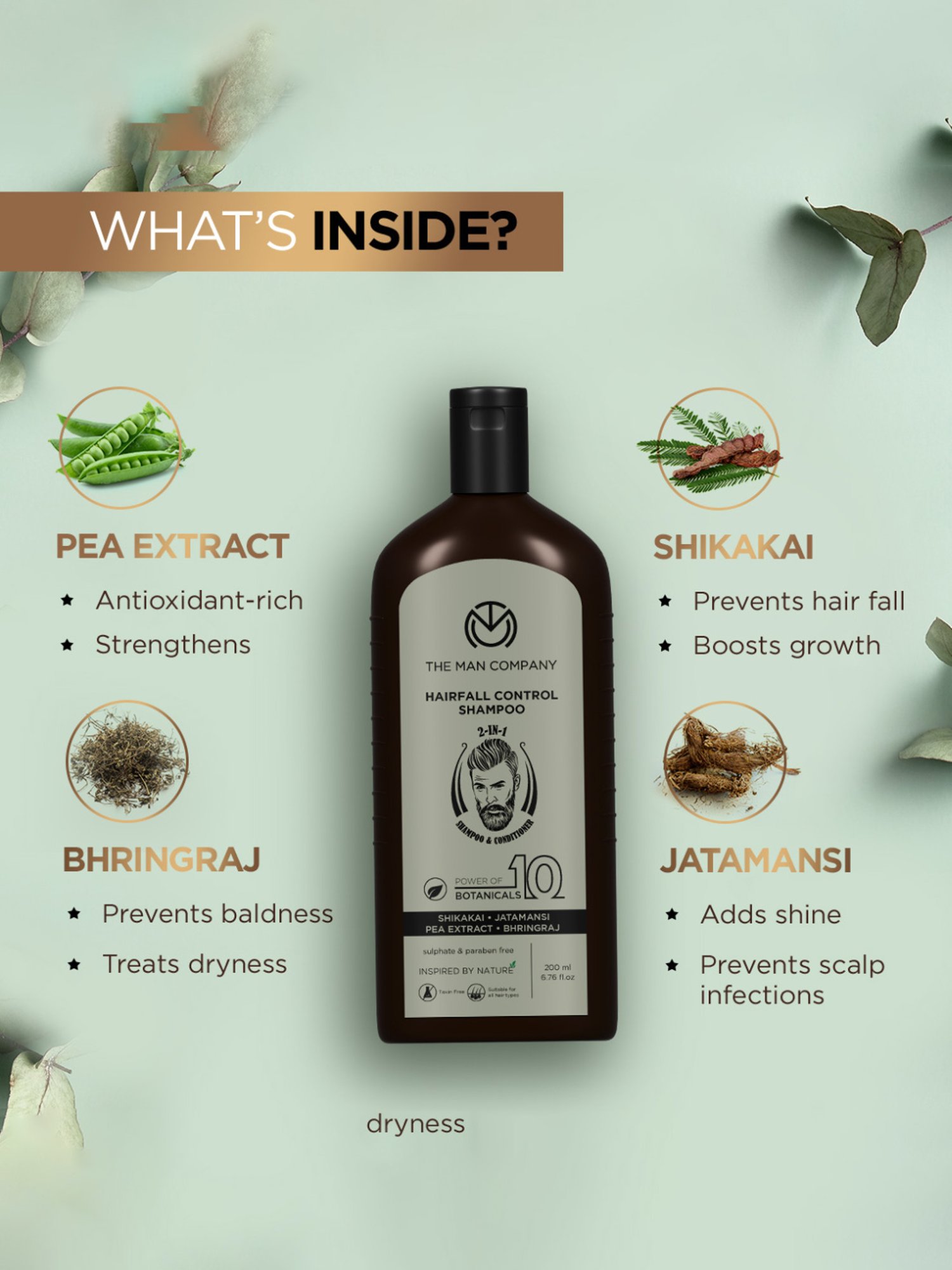 The Man Company Hairfall Control Shampoo 2-in-1 Shampoo & Conditioner - 200 ml