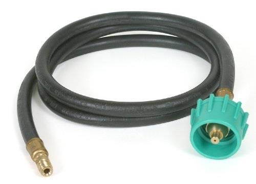 camco 60" pigtail propane hose connector, connects propane cylinder to a rv or trailer propane regulator, provides thermal protection and excess flow protection 59193