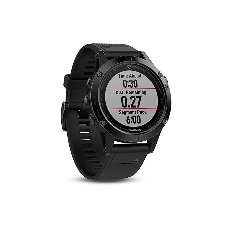 fenix 5, Premium and Rugged Multisport GPS Smartwatch, Sapphire Glass, Slate Gray w/ Metal Band, (Renewed)