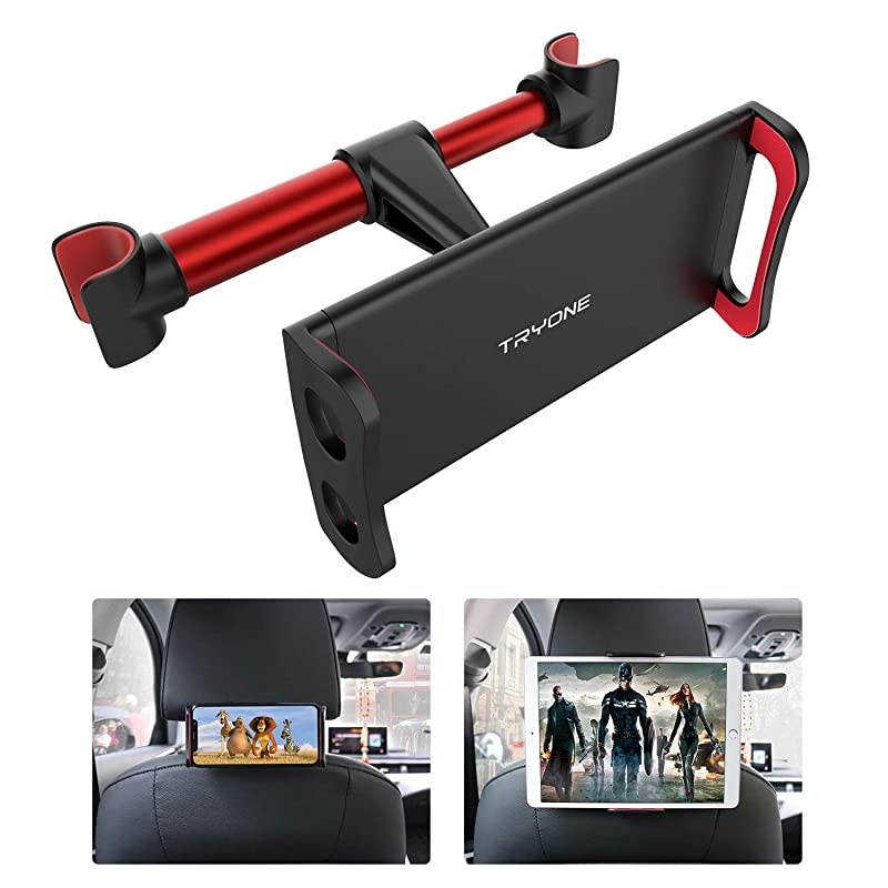 Car Headrest Mount  Tablet Headrest Holder Compatible with SmartphonesTabletsSwitch 47quot105quot Headrest Posts Width 49in59inRed