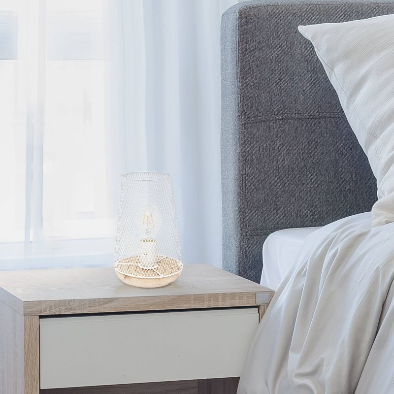 Wired Mesh Uplight Table Lamp White - Simple Designs