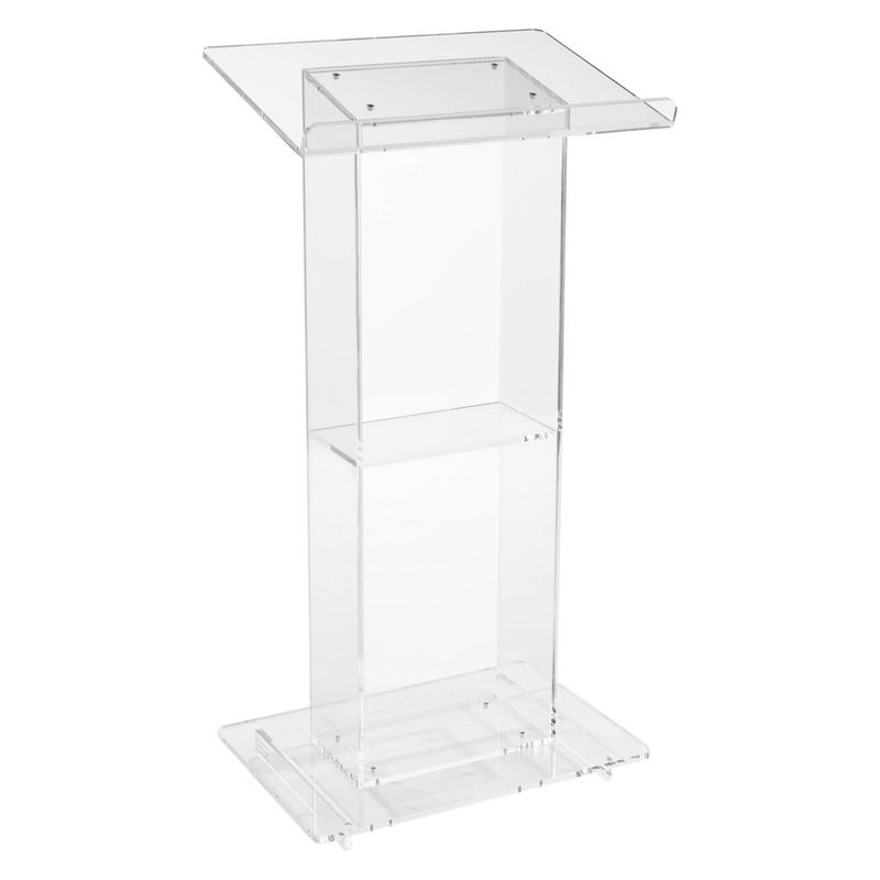 Lectern with Shelf Clear Acrylic - Hampton Collection