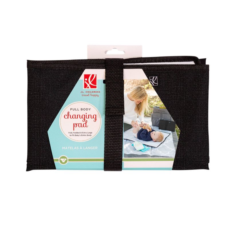 J.L. Childress Full Body Changing Pad Black Crosshatch
