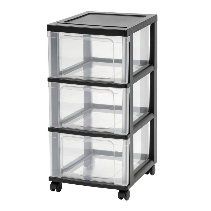 IRIS 3 Drawer Narrow Cart Black