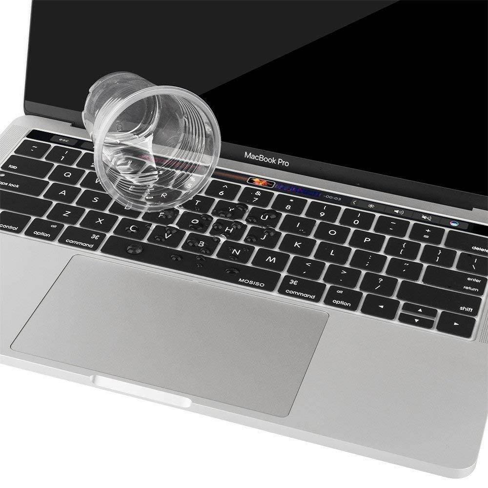 MOSISO Keyboard Cover Compatible Newest MacBook Pro with Touch Bar 13 Inch and 15 Inch (A1989 / A1706, A1990 / A1707) 2018 2016 2017 Release with Touch ID, Black