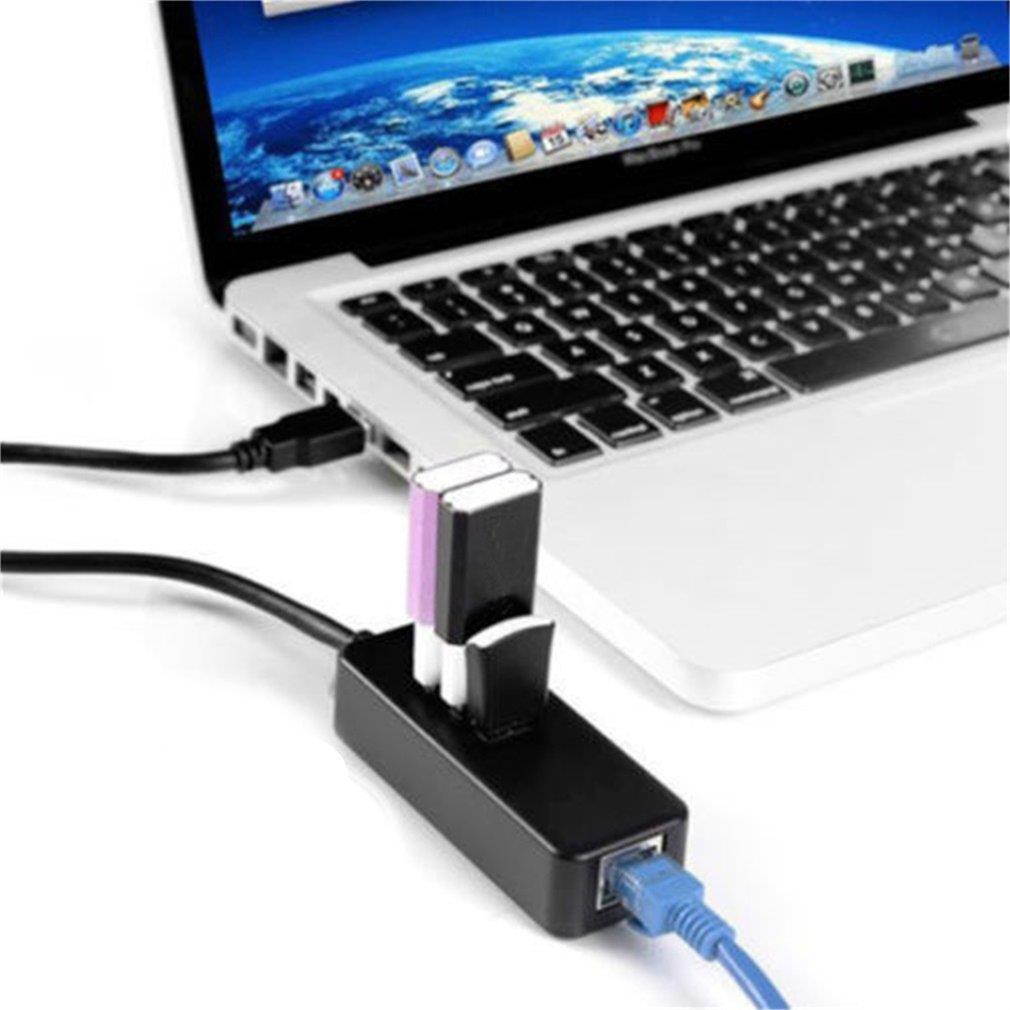 3-Port USB 3.0 HUB with RJ45 Gigabit Ethernet Adapter 10 /100 / 1000 Mbps to PC Laptop for Windows 8/7/Vista/XP and for Mac OS X 10.8