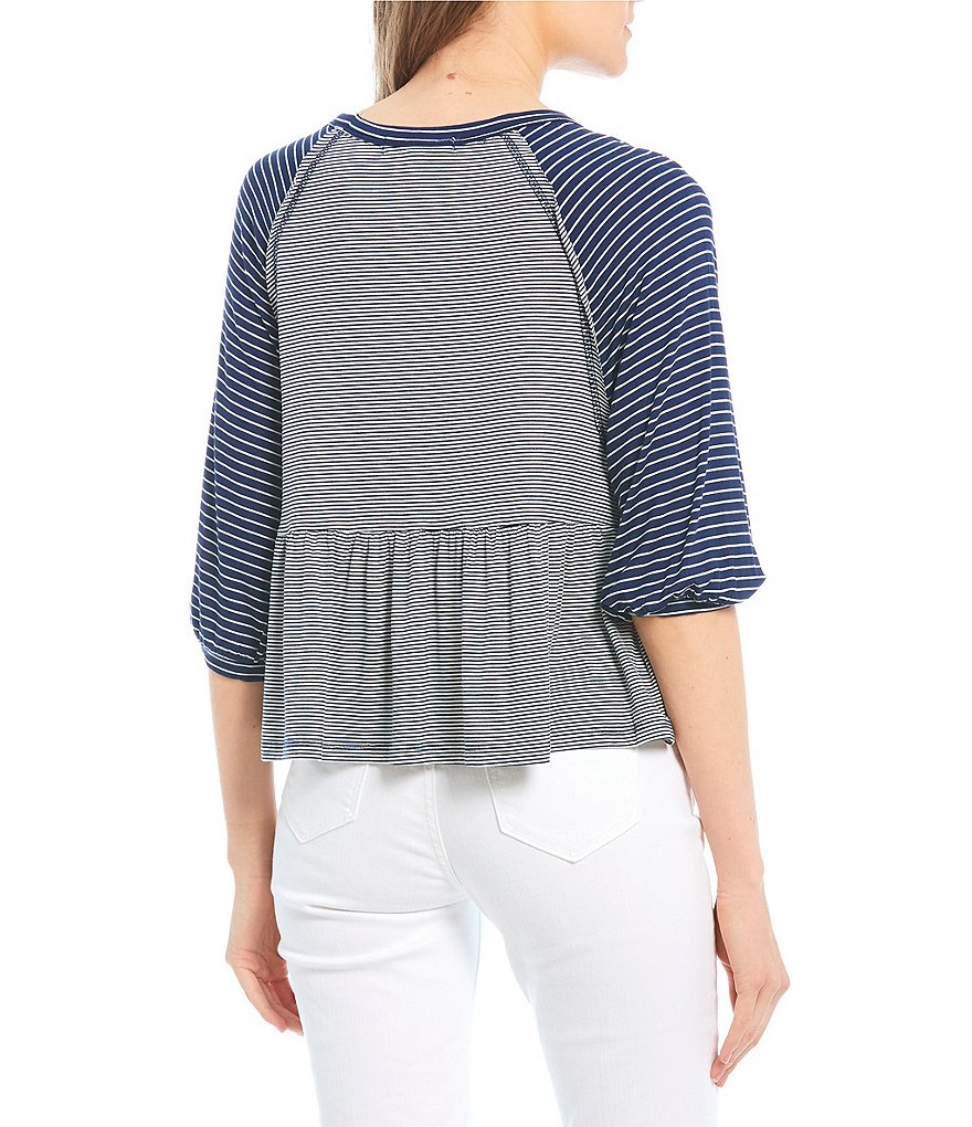 Love & Piece Sleeveless Tie-Die Peplum Hanky Hem Top