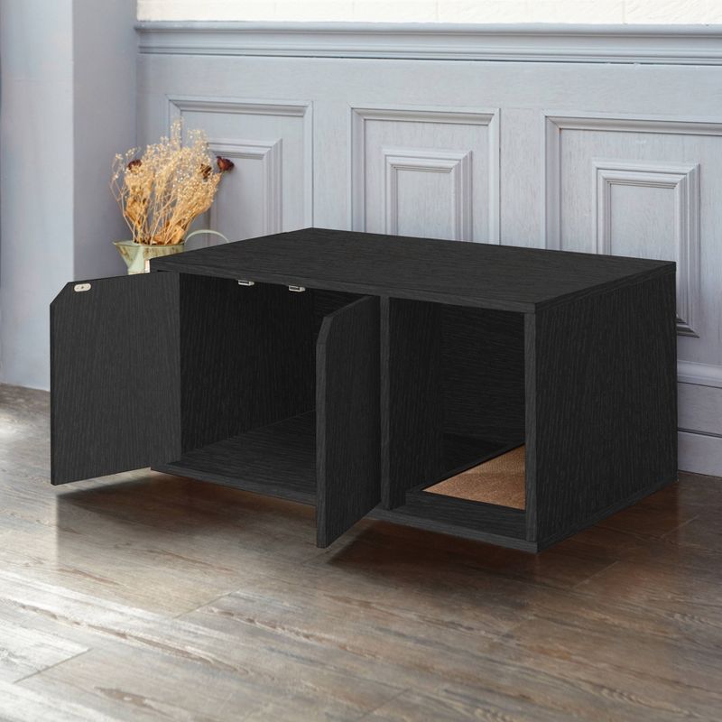 K&H Pet Products 3994 Thermo Outdoor Water Resistant Safe Escape Heated Kitty House with 2 Door Flaps For Feral and Outdoor Cats, Barn Red, Black