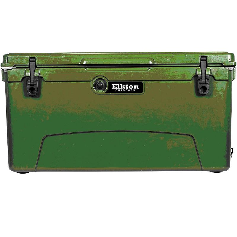 Elkton Outdoors ELK-ICE-110GRN Heavy Duty Rotomolded Portable 110 Quart Commercial Grade Insulated Hardside Ice Chest Beverage Cooler, Green