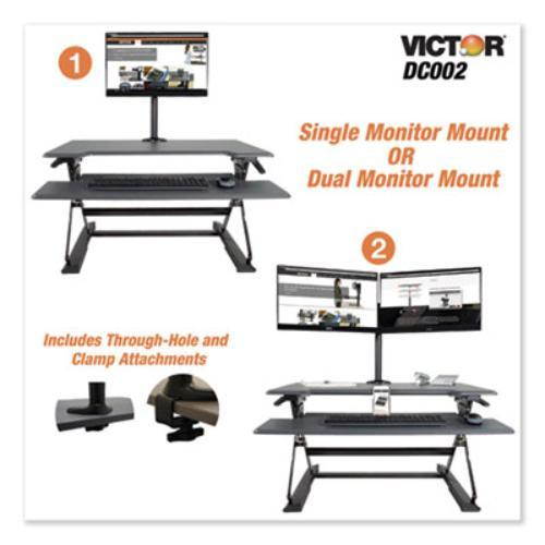 Victor Technologies DC002 Monitor Mount with Single & Dual Arm Components, Black