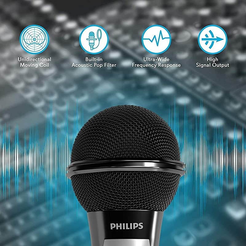 Vocal Dynamic Microphone, Wired Mic Audio Technica Microphone Professional, for Vocal and Singing with Volume Control with 16 Feet XLR Audio Cord