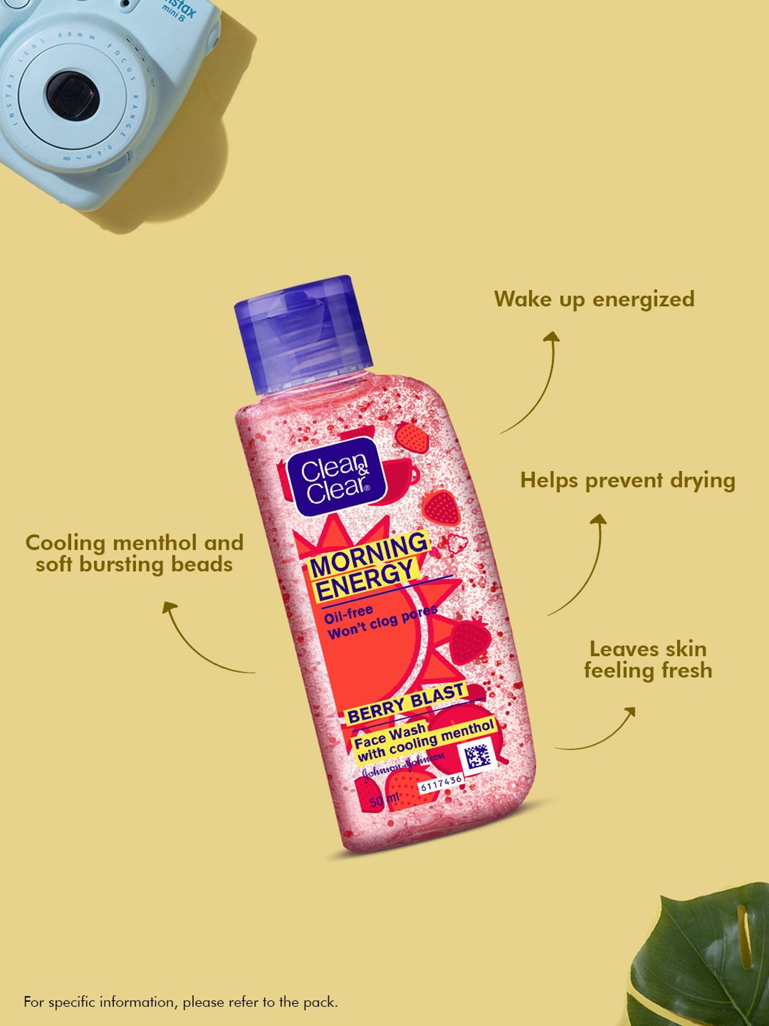 Clean & Clear Morning Energy Berry Blast Face Wash - 50 ml
