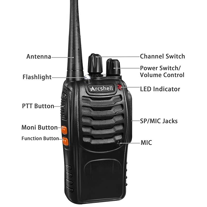 Rechargeable Long Range TwoWay Radios with Earpiece 6 Pack UHF 400470Mhz Walkie Talkies Liion Battery and Charger Included