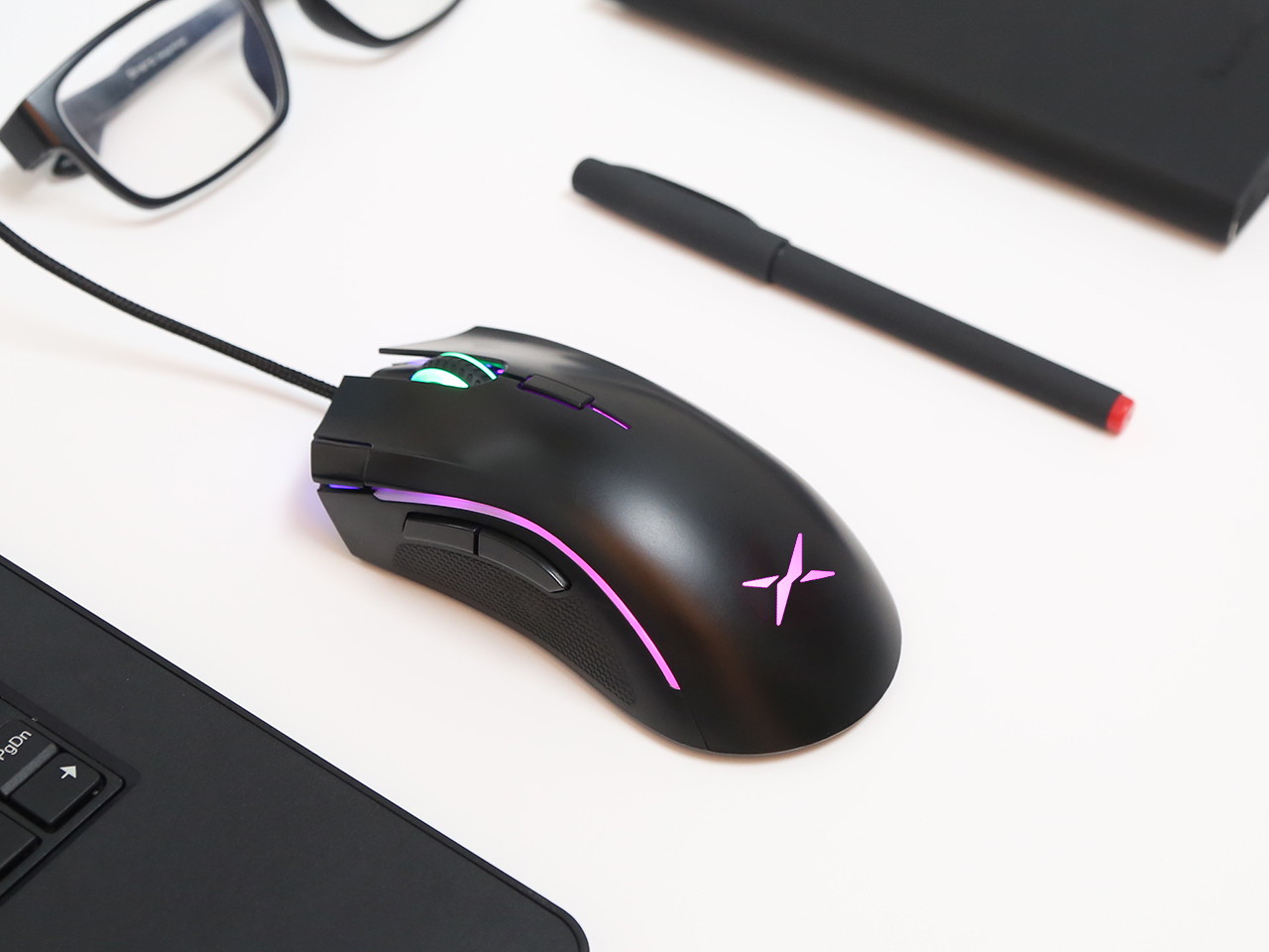 Delux Wired RGB Gaming Mouse with 24000 DPI, 7 Programmable Buttons and Pro Game Software, Ergonomic Optical Gamer Mouse for PC Laptop Computer (M625BU(3360)-Black)