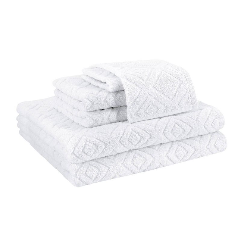 6pc LaRue Turkish Cotton Bath Towel Set White - Makroteks