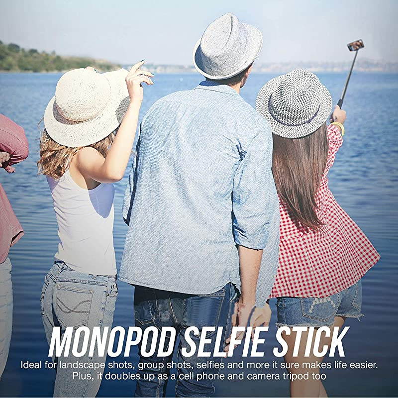 Bluetooth Selfie Stick Tripod with Remote Compatible with iPhone 6 6s and 7 plus Android Samsung Galaxy S7 S8 Plus Edge CompactExtendable Aluminum Monopod for Photo and Video Use Gray