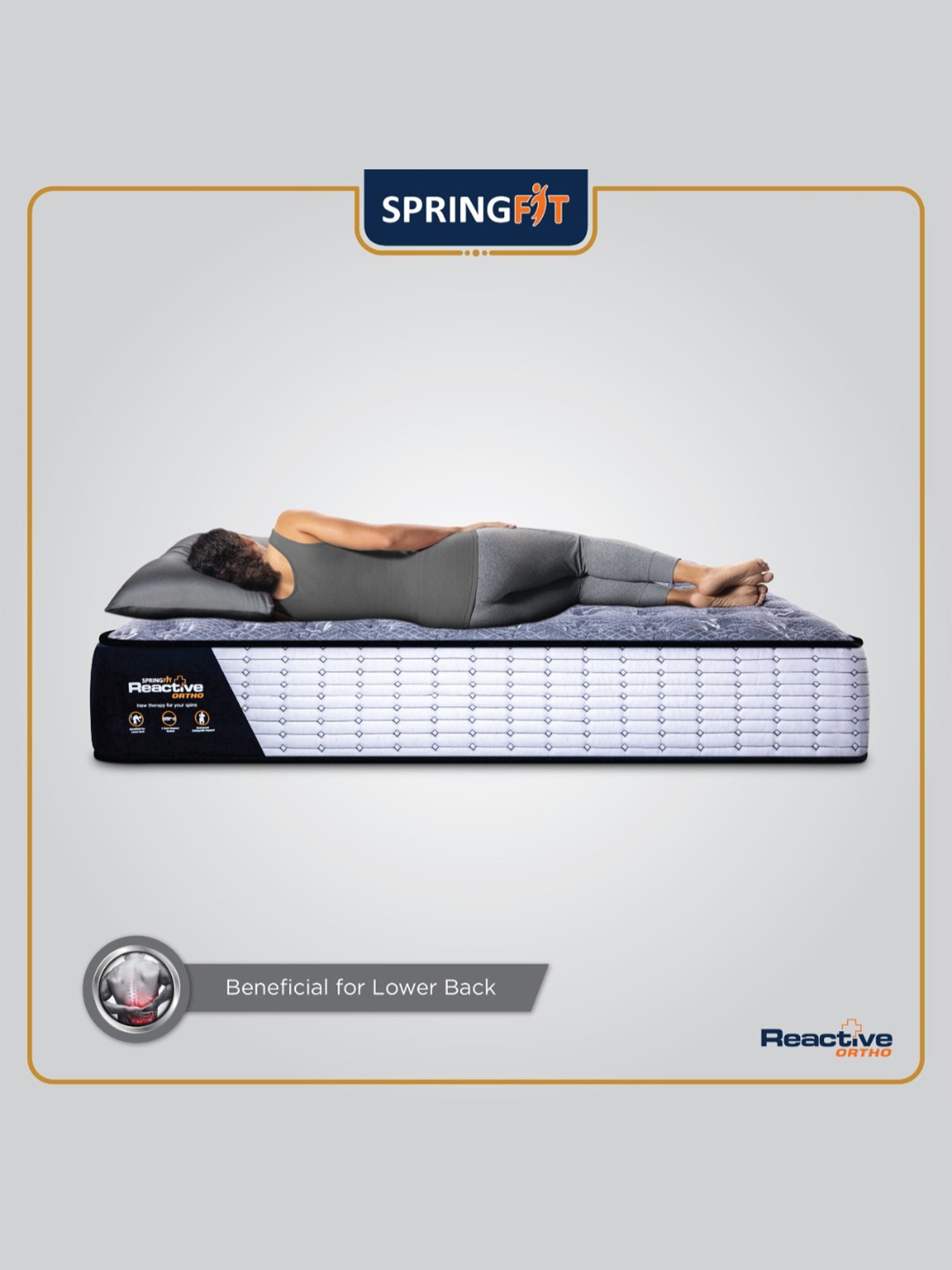 Springfit Reactive Ortho Memory Foam Back Support Luxury Bed Mattress 5 inch-Single Size(72x36x5)