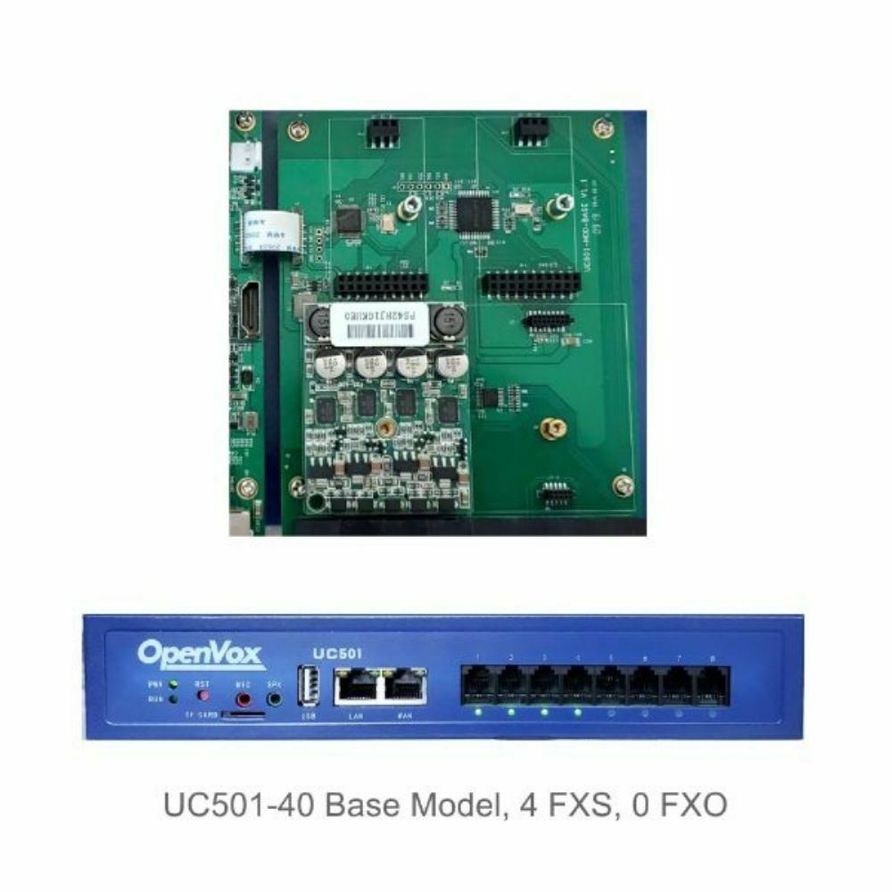 OpenVox UC501-40 FreePBX Mini UC  IP PBX for 800 Ext 300 Calls 4 FXS 0 FXO