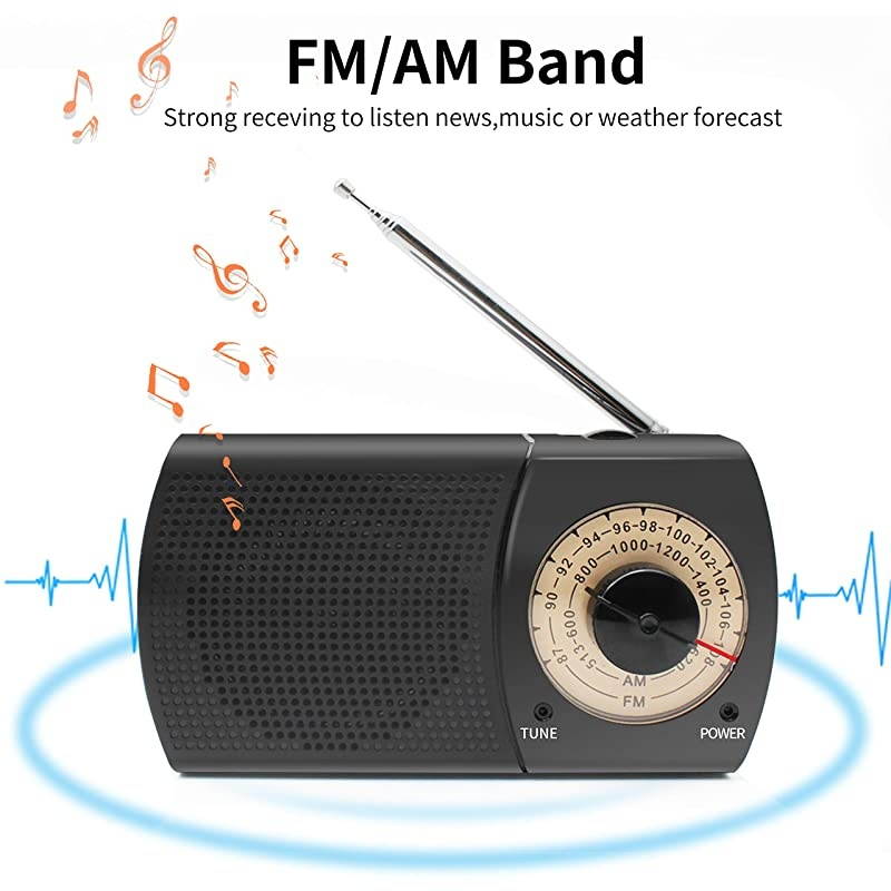 AMFM Radio Pocket with Headphone Jack Best Reception Battery Operated Personal Transistor by 2 AA Battery for JoggingWalking and Travelling