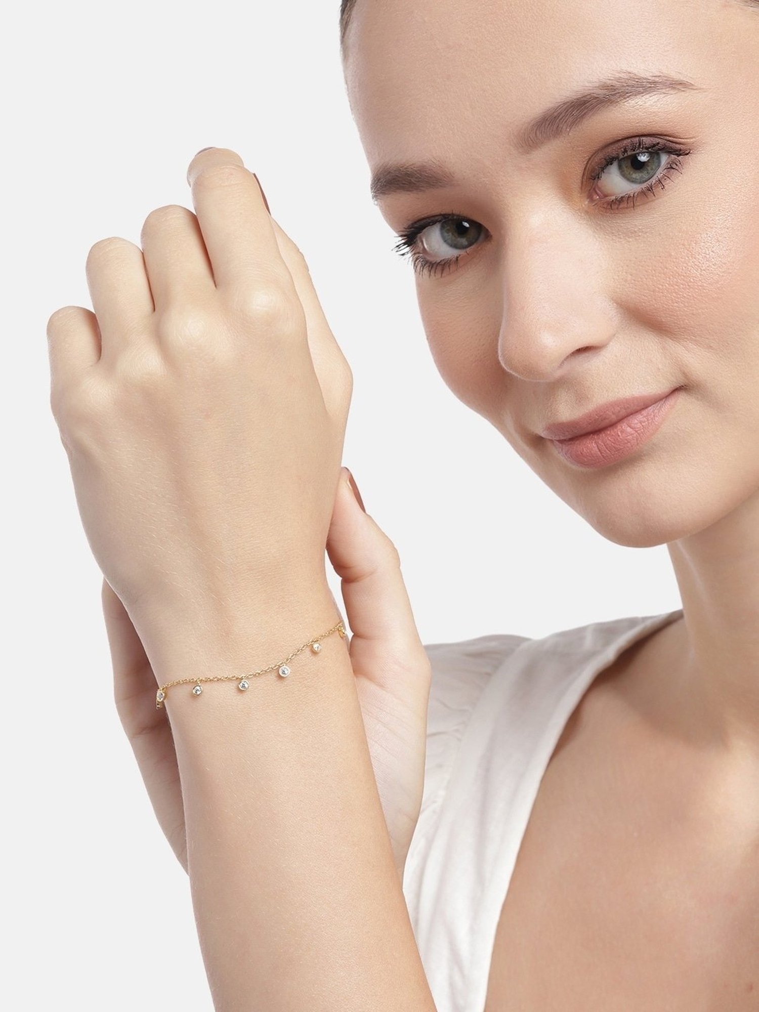 Zavya 925 Sterling Silver Charmed Elegance Charm Flexible fit Bracelet For Women