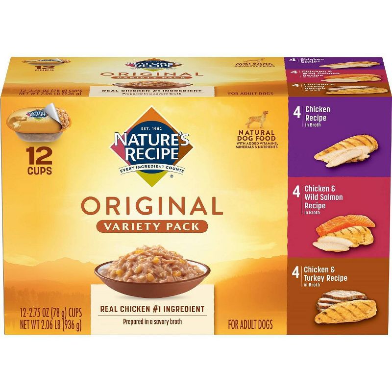 Nature's Recipe Original Chicken, Salmon & Turkey Wet Dog Food - 2.75oz/12ct Variety Pack
