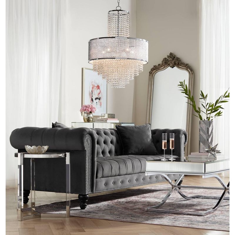 Vienna Full Spectrum Chrome Crystal Pendant Chandelier 23 1/2" Wide Modern 5-Light Fixture for Dining Room House Foyer Kitchen