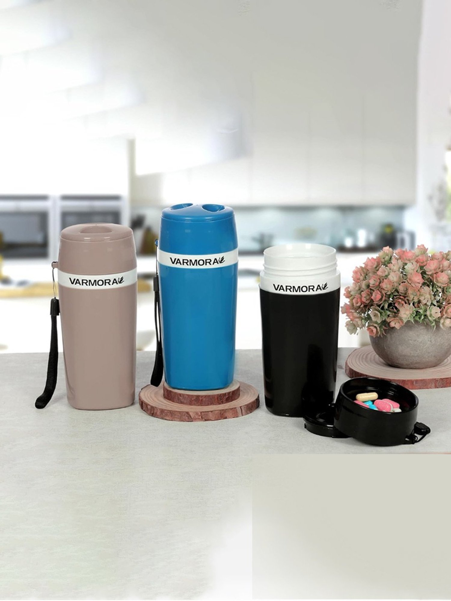 Varmora Aqua Blue Stainless Steel Travel Water Bottle- 300 ml