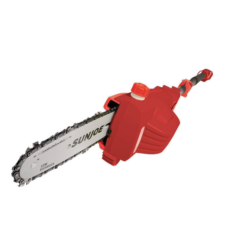 Sun Joe iON8PS2-LT-RED 8'' 40-Volt iONMAX Cordless Telescoping Multi-Angle Pole Chain Saw Kit