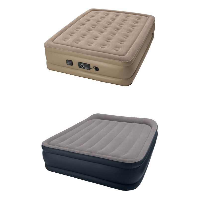 InstaBed Raised Queen Airbed w/ NeverFLAT Air Pump & Deluxe Pillow Rest Airbed
