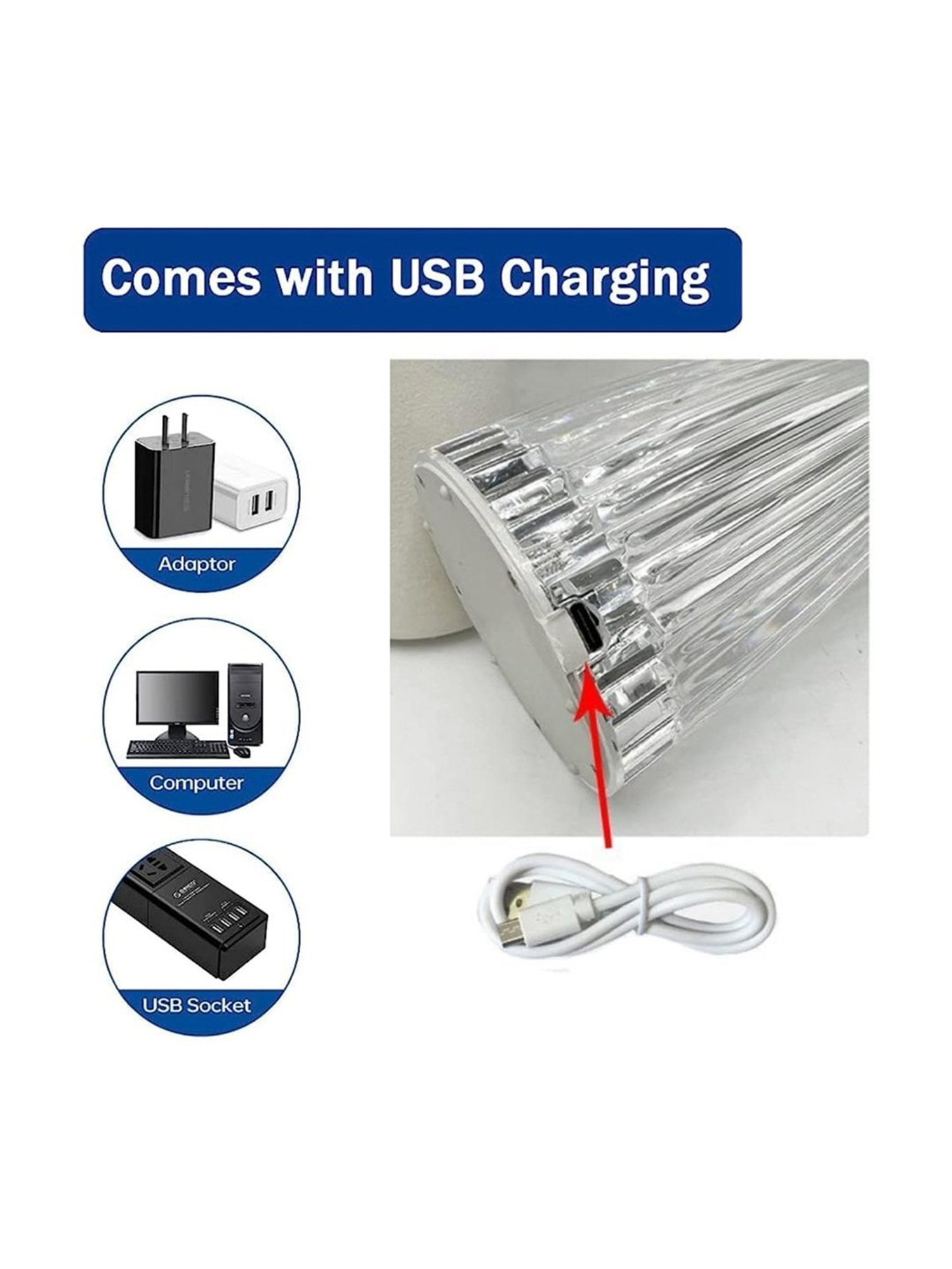 Xergy Crystal Jellyfish Table Lamp with Touch Control and Usb Rechargeable (Warm white)