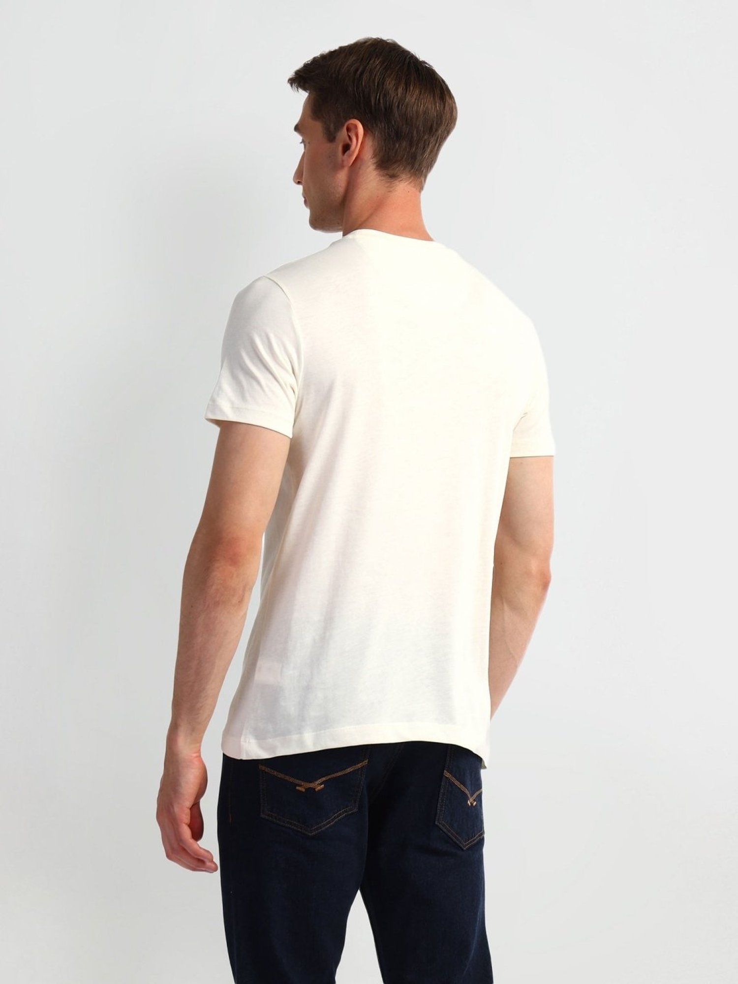 U.S. Polo Assn. White Cotton Slim Fit Printed T-Shirt